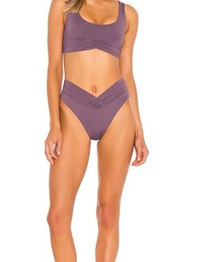 Set: Riot Swim Mauve V-Waist Ruched Bikini Set